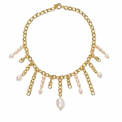 Kirei Women's Gold / White Almadraba Necklace · Pearl Chain Necklace
