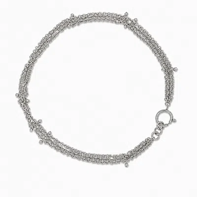 Kirei Women's Silver Ripple Steel Multi-chain Necklace