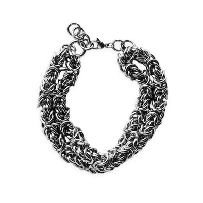 Kirei Women's Silver Torque Chain Bracelet – Stainless Steel