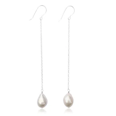 Kiri & Belle Women's Alina Long Chain Pearl Sterling Silver Earrings