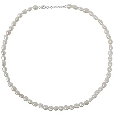 Kiri & Belle Women's Alyssa Baroque Pearl Adjustable Choker Necklace - Silver
