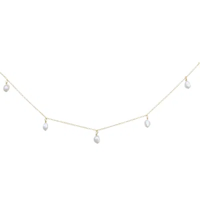 Kiri & Belle Women's Annalise Five Pearl Gold Filled Necklace