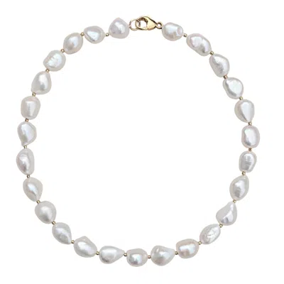 Kiri & Belle Women's Bianca Chunky Pearl Gold Filled Necklace