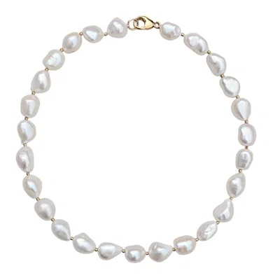 Kiri & Belle Women's Bianca Chunky Pearl Gold Filled Necklace In Gray