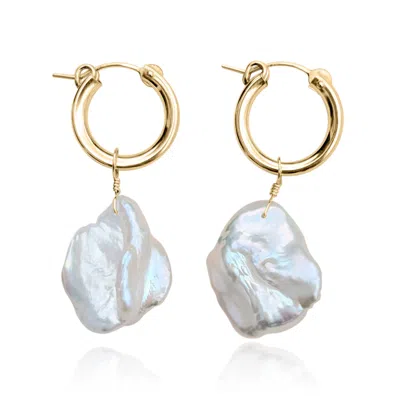 Kiri & Belle Women's Clemmie Petal Pearl Gold Filled Earrings