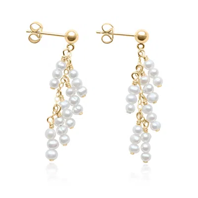 Kiri & Belle Women's Delilah Tiny Pearl Waterfall Gold Filled Earrings