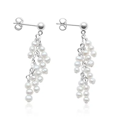 Kiri & Belle Women's Delilah Tiny Pearl Waterfall Sterling Silver Earrings