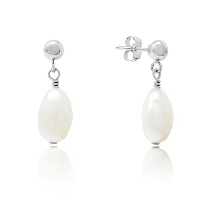 Kiri & Belle Women's Elodie Baroque Pearl Ball Stud Drop Sterling Silver Earrings