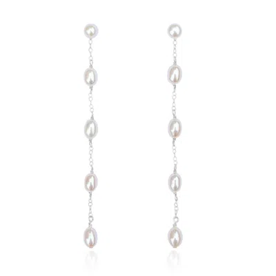 Kiri & Belle Women's Emilie Long Pearl Sterling Silver Earrings