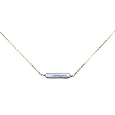 Kiri & Belle Women's Esme Baroque Pearl Bar Gold Filled Necklace