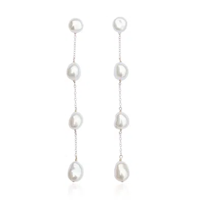 Kiri & Belle Women's Frankie Long Pearl Drop Sterling Silver Earrings