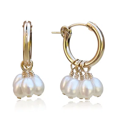Kiri & Belle Women's Harlow Pearl Cluster Hoop Gold Filled Earrings