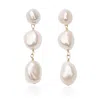 Kiri & Belle Women's Laila Three Pearl Drop Gold Filled Earrings In Gold