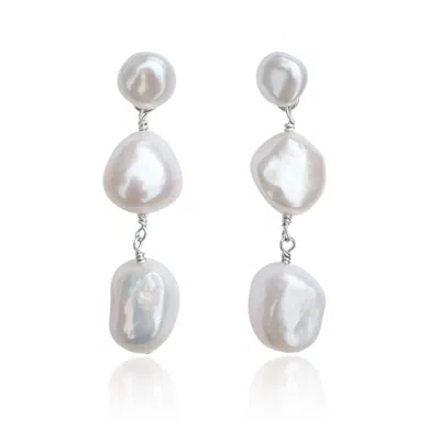 Kiri & Belle Women's Laila Three Pearl Drop Sterling Silver Earrings