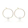 Kiri & Belle Women's Mia Small Pearl Gold Filled Wire Hoop Earrings In Gold