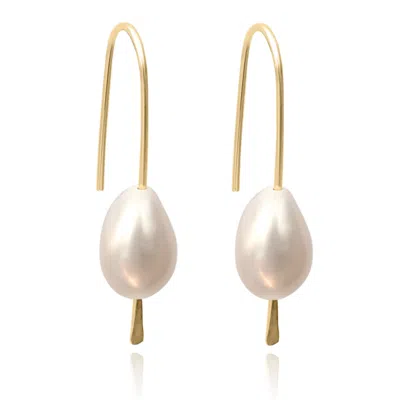 Kiri & Belle Women's Mimi Pearl Drop Wire Gold Filled Earrings