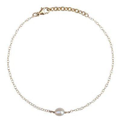 Kiri & Belle Women's Mini Cara Single Pearl Gold Filled Bracelet