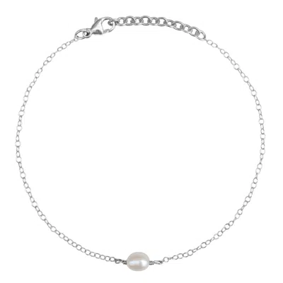 Kiri & Belle Women's Mini Cara Single Pearl Sterling Silver Bracelet
