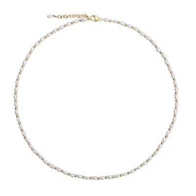 Kiri & Belle Women's Nina Tiny Pearl And Gold Bead Necklace