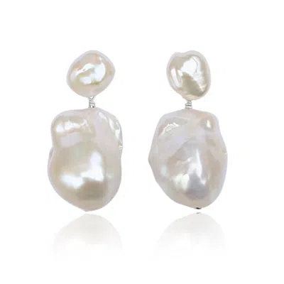 Kiri & Belle Women's Nova Large Baroque Pearl Drop Sterling Silver Earrings In Neutral
