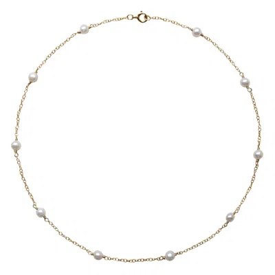 Kiri & Belle Women's Orla Pearl And Chain Gold Filled Necklace In Gray