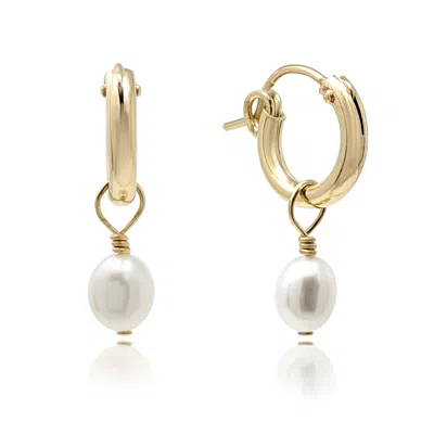 Kiri & Belle Women's Small Baroque Pearl Gold Huggie Hoop Earrings
