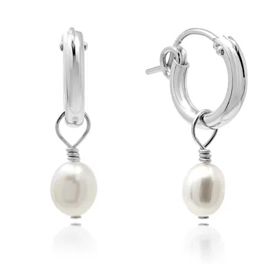 Kiri & Belle Women's Small Baroque Pearl Sterling Silver Huggie Hoop Earrings