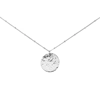 Kiri & Belle Women's Thea Hammered Disc Pendant Sterling Silver Necklace