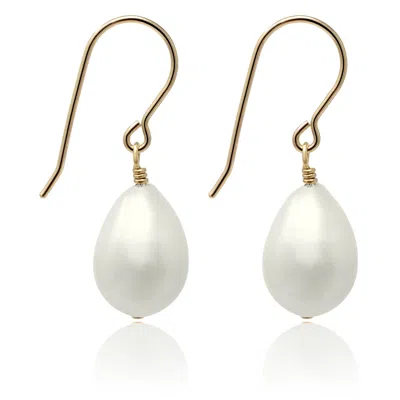 Kiri & Belle Women's Willow Gold Baroque Pearl Hook Earrings In Gray