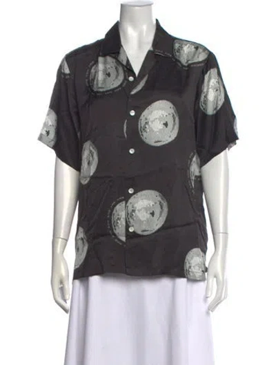 Pre-owned Kirin Peggy Gou Graphic Print Short Sleeve Button-up Top In Multicolor