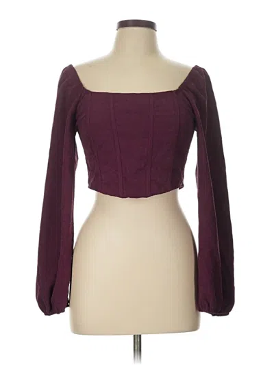 Pre-owned Kirious 3/4 Sleeve Blouse In Burgundy