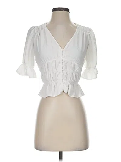 Pre-owned Kirious 3/4 Sleeve Blouse In White