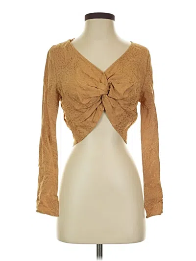 Pre-owned Kirious 3/4 Sleeve Top Brown Sweetheart Neckline Tops