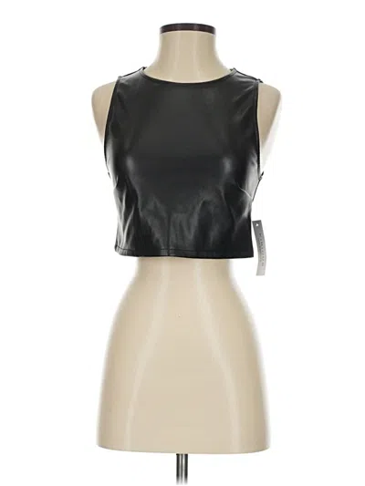 Pre-owned Kirious Faux Leather Top Black Strapless Neckline Tops