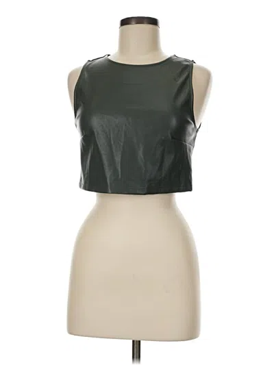 Pre-owned Kirious Faux Leather Top Green Strapless Neckline Tops
