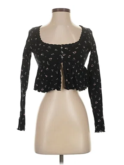 Pre-owned Kirious Long Sleeve Top Black Sweetheart Neckline Tops