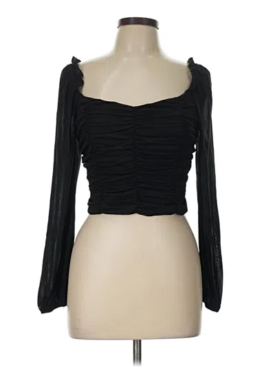 Pre-owned Kirious Long Sleeve Top Black Sweetheart Neckline Tops