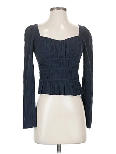 Pre-owned Kirious Long Sleeve Top Blue Sweetheart Neckline Tops