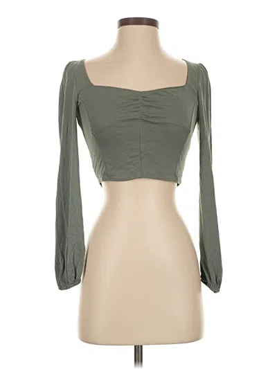 Pre-owned Kirious Long Sleeve Top Green Sweetheart Neckline Tops