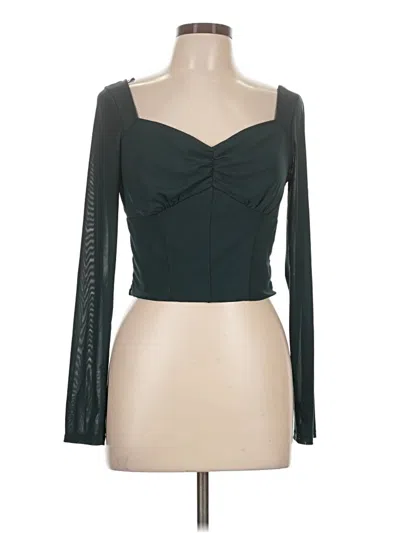 Pre-owned Kirious Long Sleeve Top Green Sweetheart Neckline Tops
