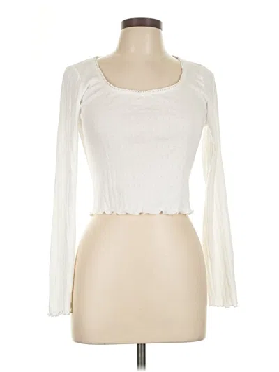 Pre-owned Kirious Long Sleeve Top Ivory Sweetheart Neckline Tops In White