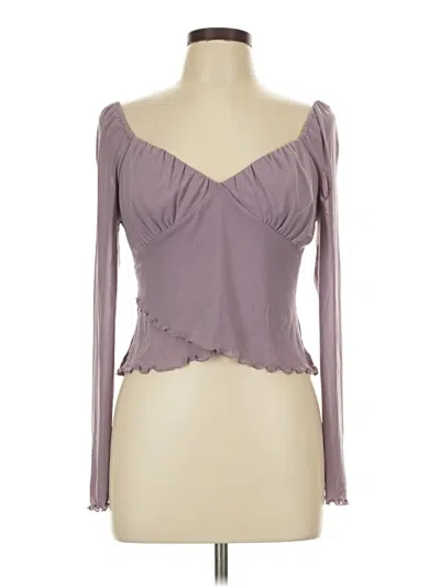 Pre-owned Kirious Long Sleeve Top Purple Sweetheart Neckline Tops