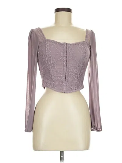 Pre-owned Kirious Long Sleeve Top Purple Sweetheart Neckline Tops