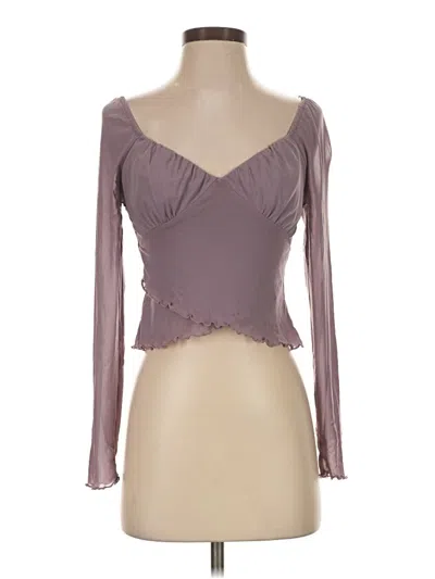 Pre-owned Kirious Long Sleeve Top Purple Sweetheart Neckline Tops