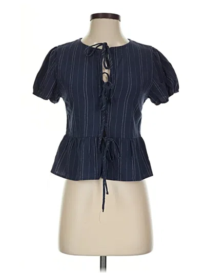 Pre-owned Kirious Short Sleeve Blouse In Blue