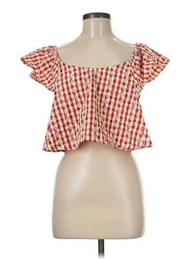 Kirious Short Sleeve Blouse In Red