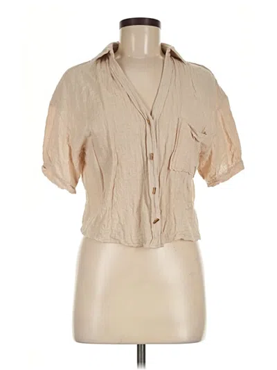 Pre-owned Kirious Short Sleeve Blouse In Tan