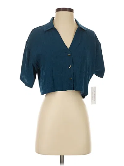Pre-owned Kirious Short Sleeve Blouse In Teal