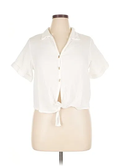 Pre-owned Kirious Short Sleeve Blouse In White