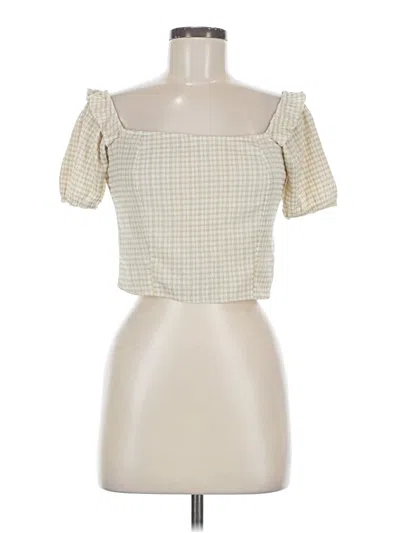 Pre-owned Kirious Short Sleeve Blouse In White